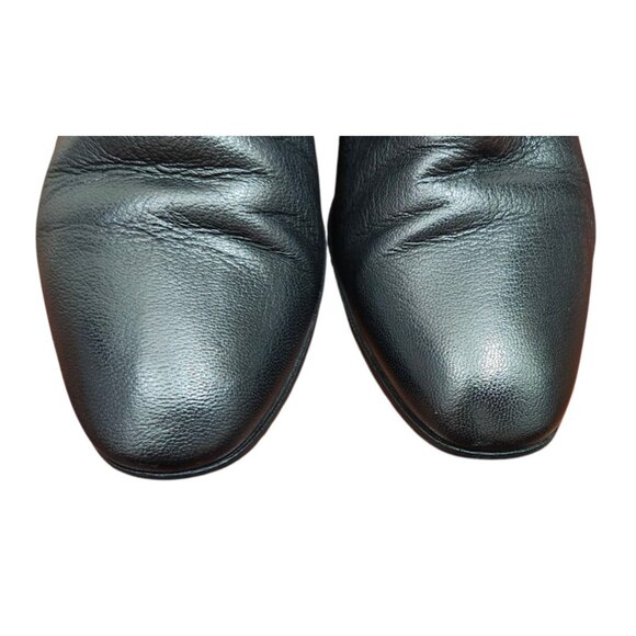 Jimmy Choo Black Leather Chelsea Ankle Boots US10/EU41 Gold Heel Accent Slip-On - Picture 5 of 13